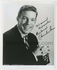 7x1357 RICHARD CHAMBERLAIN signed 8x10 REPRO still '80s great close up in suit & tie smiling big!