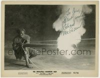 7x0839 RICHARD MATHESON signed 8x10.25 still '57 he wrote The Incredible Shrinking Man, fx scene!