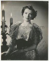 7x0854 SIGRID GURIE signed 7.25x9.25 still '40s beautiful seated portrait in cool dress by Kahle!