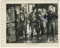 7x1381 THREE VIOLENT PEOPLE signed 8x10 REPRO still '80s by BOTH Charlton Heston AND Forrest Tucker!
