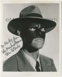 7x1382 TOM STEELE signed 8x10 REPRO still '80s great portrait in costume as The Masked Marvel!