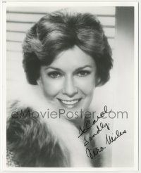 7x1387 VERA MILES signed 8x10 REPRO still '80s smiling portrait of the pretty actress wearing fur!