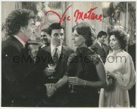 7x1388 VICTOR MATURE signed 8x10 REPRO still '80s shaking hands with sexy Sophia Loren in Firepower!