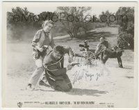 7x0874 WILL ROGERS JR. signed 8x10 still '54 getting roped & beat up in The Boy from Oklahoma!