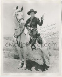 7x0660 WILLIAM BOYD signed deluxe 8x10 publicity still '40s c/u as Hopalong Cassidy on his horse!