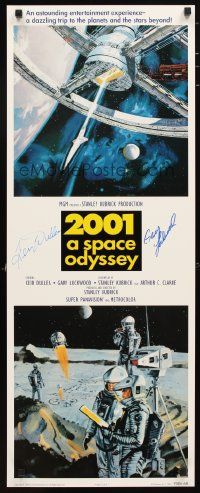 7x0405 2001: A SPACE ODYSSEY signed 14x36 commercial poster '95 by Gary Lockwood AND Keir Dullea!