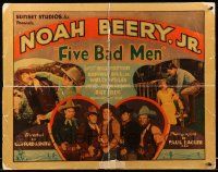 7x0424 FIVE BAD MEN signed 1/2sh '35 by Noah Beery Jr., he autographed it on the back!