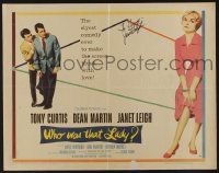 7x0426 WHO WAS THAT LADY signed style B 1/2sh '60 by Janet Leigh, pictured with Curtis & Martin!