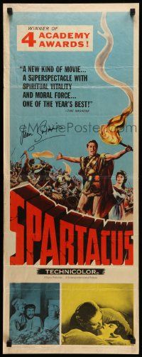 7x0421 SPARTACUS signed insert '61 by Jean Simmons, classic Stanley Kubrick & Kirk Douglas epic!