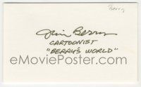 7x0943 JIM BERRY signed 3x5 index card '90s can be framed & displayed with a repro still!