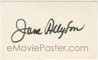 7x0951 JUNE ALLYSON signed 3x5 index card '90s with a photo and a biography!