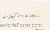 7x0954 KARL MALDEN signed 3x5 index card '90s with a photo and a biography!