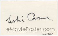 7x0962 LESLIE CARON signed 3x5 index card '90s with a photo and a biography!