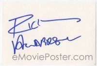 7x0985 RICHARD DEAN ANDERSON signed 4x6 index card '00s with three color photos and a biography!