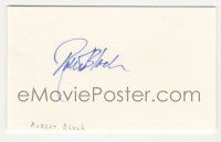 7x0989 ROBERT BLOCH signed 3x5 index card '80s can be framed & displayed with a repro still!
