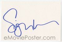 7x1000 SIGOURNEY WEAVER signed 4x6 index card '00s with two color photos and a biography!