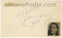 7x1006 SUSAN STRASBERG signed 3x5 index card '80s with two photos and a biography!