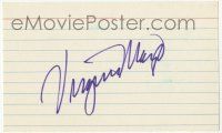 7x1024 VIRGINIA MAYO signed 3x5 index card '90s with a color photo and a biography!