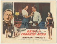 7x0109 DRIVE A CROOKED ROAD signed LC '54 by Mickey Rooney, who's close up with sexy Dianne Foster!