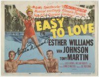 7x0084 EASY TO LOVE signed TC '53 by Esther Williams, she's skiing with Van Johnson & Tony Martin!
