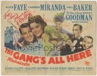 7x0087 GANG'S ALL HERE signed TC '43 by Alice Faye, great image with Carmen Miranda, Goodman & more!