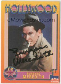 7x0546 BURGESS MEREDITH signed 3x4 trading card '91 it can be framed with a vintage or repro still!