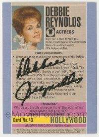 7x0548 DEBBIE REYNOLDS signed 3x4 trading card '91 it can be framed with a vintage or repro still!