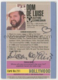 7x0552 DOM DELUISE signed 3x4 trading card '91 it can be framed with a vintage or repro still!
