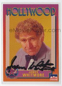 7x0564 JAMES WHITMORE signed 3x4 trading card #222 '91 great portrait of him with Hollywood star!