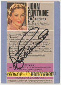 7x0568 JOAN FONTAINE signed 3x4 trading card '91 it can be framed with a vintage or repro still!