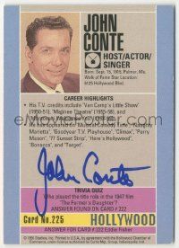 7x0572 JOHN CONTE signed 3x4 trading card '91 it can be framed with a vintage or repro still!
