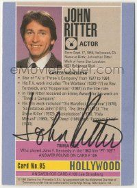 7x0573 JOHN RITTER signed 3x4 trading card '91 it can be framed with a vintage or repro still!