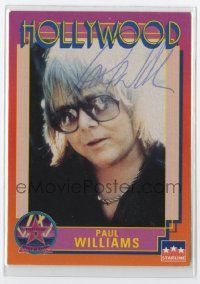 7x0593 PAUL WILLIAMS signed 3x4 trading card #221 '74 record producer from Phantom of the Paradise!
