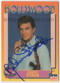7x0596 ROBERT STACK signed 3x4 trading card '91 it can be framed with a vintage or repro still!