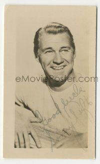 7x0609 SONNY TUFTS signed 3x4 photo '40s great head & shoulders smiling really big!