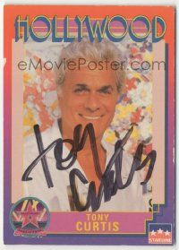 7x0602 TONY CURTIS signed 3x4 trading card '91 it can be framed with a vintage or repro still!