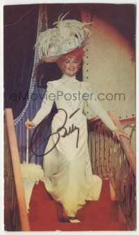 7x0454 BETTY GRABLE signed 4x6 postcard '66 when she was in Hello Dolly at the Riviera in Las Vegas!