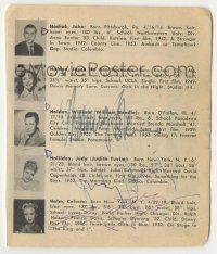 7x0241 ACTOR DIRECTORY PAGE signed 4x5 cut book page '53 by William Holden, Holliday + FOUR more!