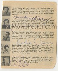 7x0517 ACTOR DIRECTORY PAGE signed 4x5 cut album page '53 by Leslie Caron, both Champions + 6 more!
