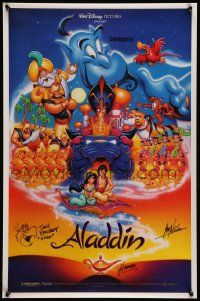 7x0429 ALADDIN signed 18x27 special '92 by Disney animators Bancroft, Burgess, Ranieri & Haidar!
