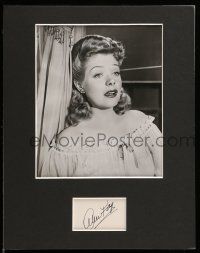 7x0187 ALICE FAYE signed cut album page in 11x14 display '80s ready to be framed & displayed!