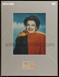 7x0309 ANNE BAXTER signed cut album page in 12x16 display '80s ready to be framed & displayed!