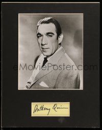 7x0189 ANTHONY QUINN signed cut album page in 11x14 display '80s ready to be framed & displayed!