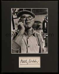 7x0316 BILLY WILDER signed cut album page in 11x14 display '80s ready to frame & hang on the wall!