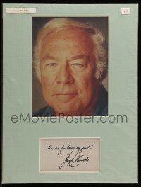 7x0326 GEORGE KENNEDY signed cut album page in 12x16 display '80s ready to be framed & display!