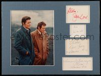7x0328 HAWAII FIVE-O 4 signed cut album pages in 12x16 display '75 by Lord,MacArthur,Fong &Wedemeyer