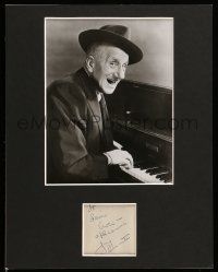 7x0197 JIMMY DURANTE signed cut album page in 11x14 display '40s ready to be framed & displayed!