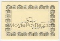7x0481 JOHN GIELGUD signed 3x4 bookplate '81 can be framed & displayed with a repro still!