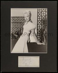 7x0202 PEGGY LEE signed cut album page in 11x14 display '80s ready to be framed & displayed!