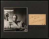 7x0205 RICHARD WIDMARK signed cut album page in 11x14 display '80s ready to be framed & displayed!